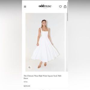 The Ultimate Muse High Waist Square Neck Midi Dress